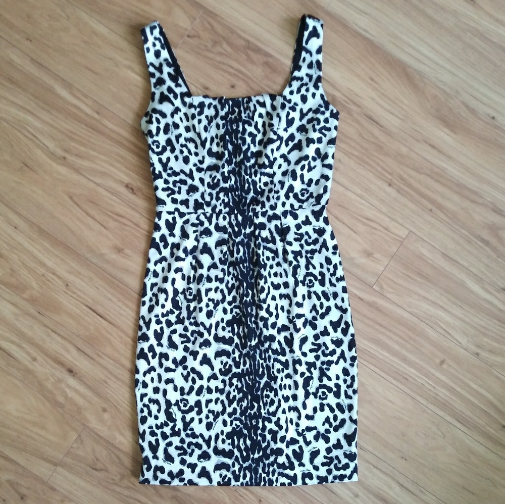 White House Black Market Jaguar Print Fitted Dress
